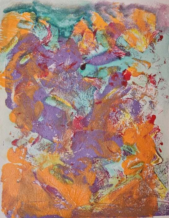 Garden Gone Amuck, 2024, acrylic, 9 x 10 in. / 22.86 x 25.4 cm.