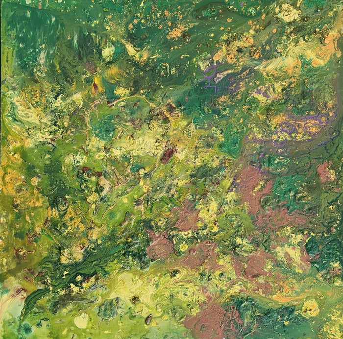 Dance Quintet: An Abstract Expressionism Study, 2024, acrylic on wood panel, 24 x 24 in. / 60.96 x 60.96 cm.