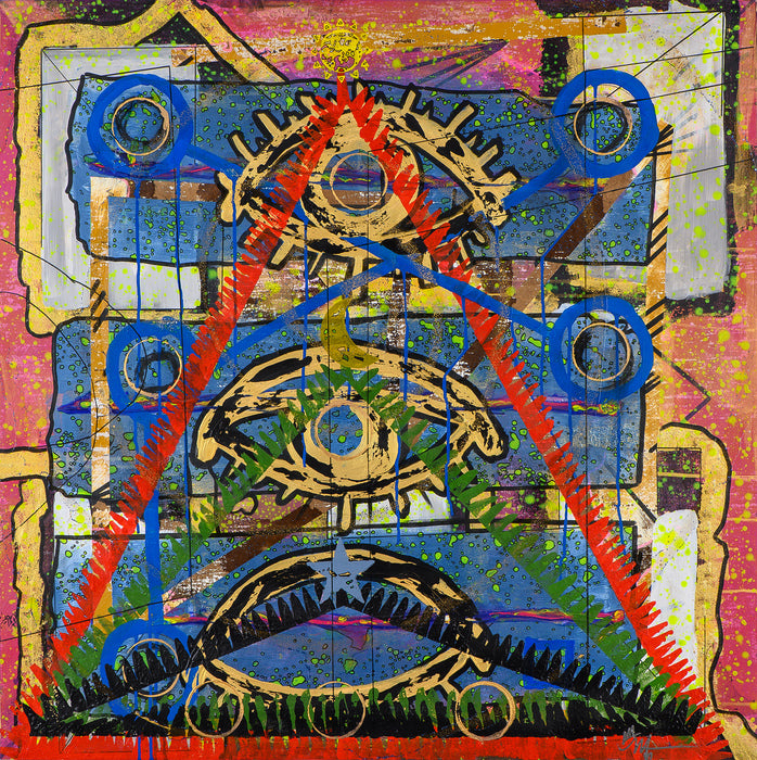 INVOCATION, 2025, mixed media, 40 x 40 in. / 101.6 x 101.6 cm.