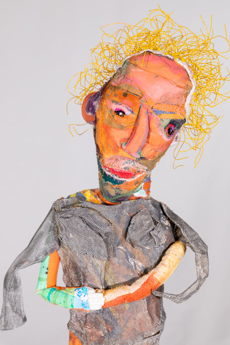 Holding Molt, 2020, fiber, 19 x 7.5 x 4 in. / 48.26 x 19.05 x 10.16 cm.