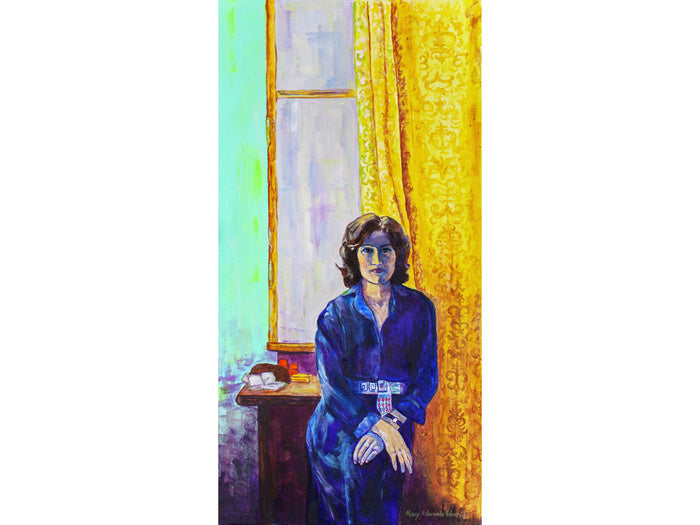 Self Portrait, Soviet Dorm Room 1984, 2022, acrylic on canvas, 37 x 20 in. / 93.98 x 50.8 cm.