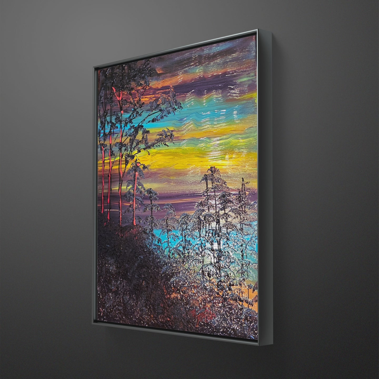 Azure and Amber, 2024, acrylic on canvas, 20 x 24 in. / 50.8 x 60.96 cm.