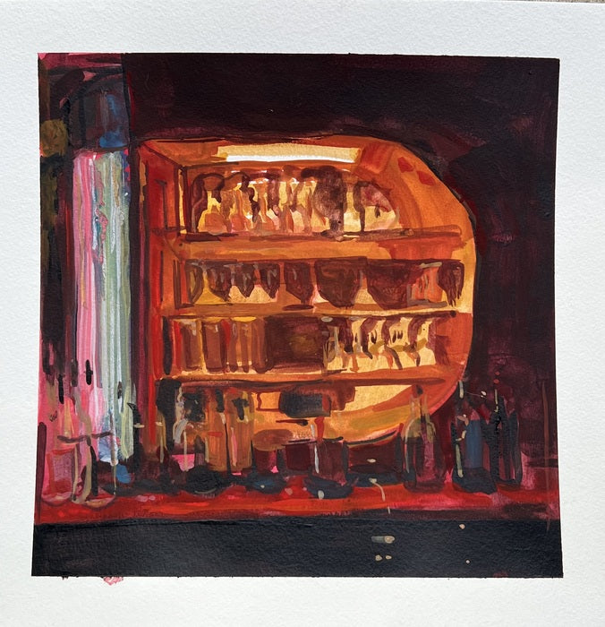 Club Charles 1, 2024, gouache on paper, 11 x 11 in. / 27.94 x 27.94 cm.