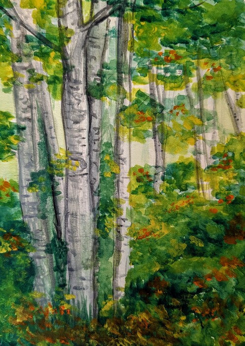 Aspen, 2022, watercolor, 9 x 14 in. / 22.86 x 35.56 cm.