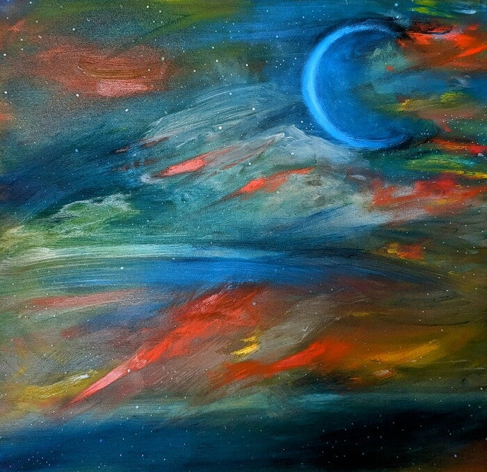 Blue Moon, 2022, oil, 20 x 24 in. / 50.8 x 60.96 cm.