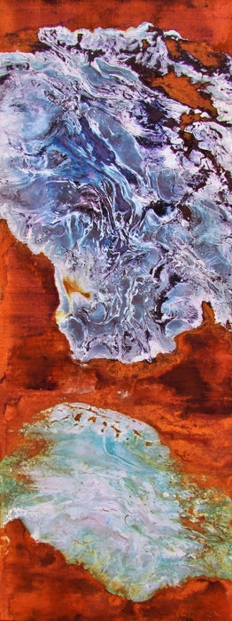 Evanescent Ice Floes, 2021, metal effects paint, 48 x 19 in. / 121.92 x 48.26 cm.