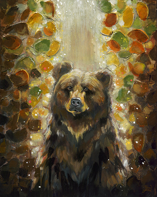 Black Bear, 2023, mixed media, 20 x 16 in. / 50.8 x 40.64 cm.