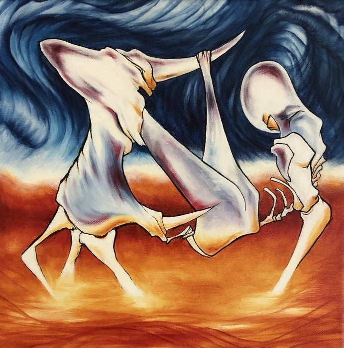 Resigned, 2023, acrylic on canvas, 12 x 12 in. / 30.48 x 30.48 cm.