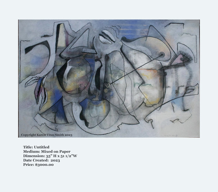 Untitled, 2023, mixed media on paper, 35 x 52 in. / 88.9 x 132.08 cm.
