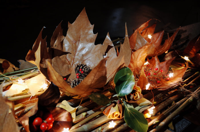 Whispers of Autumn, 2024, installation, 40 x 120 x 60 cm. / 15.7 x 47.2 x 23.6 in.