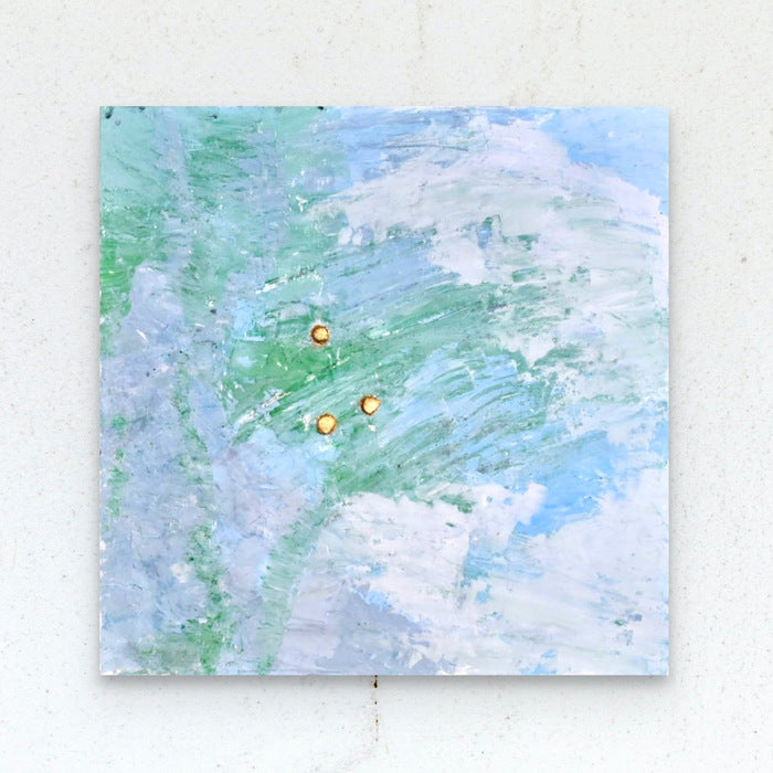 Outdoor Nap, 2024, plaster and limestone on wood, 10 x 10 in. / 25.4 x 25.4 cm.