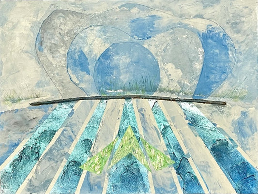 Guilty by Dissociation, 2024, mixed media,  30 x 40 in. / 76.2 x 101.6 cm.