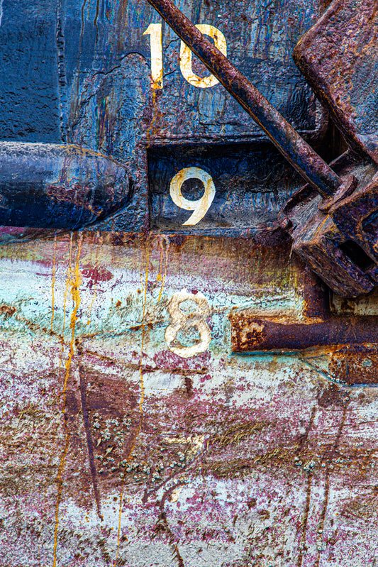 Depth Chart, 2021, photography on textured metal, 24 x 36 in. / 60.96 x 91.44 cm.