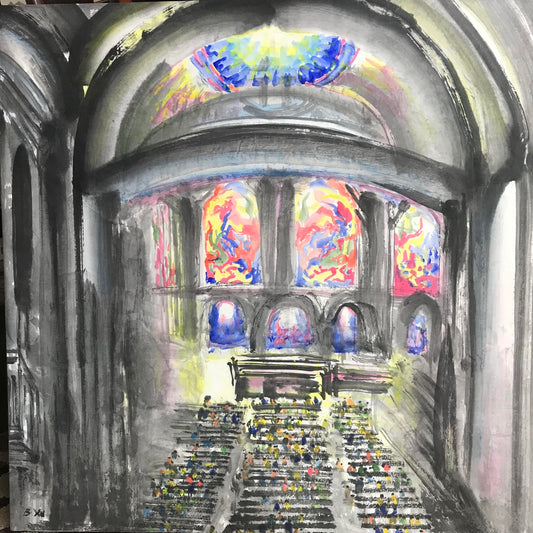 Solace, 2020, mixed media on paper, 27 x 26 in. / 68.58 x 66.04 cm.