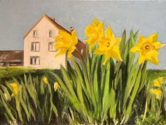 Daffodils, 2024, oil, 23 x 18 in. / 58.42 x 45.72 cm.