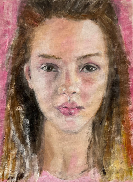 Abby, 2025, oil, 12 x 9 in. / 30.48 x 22.86 cm.