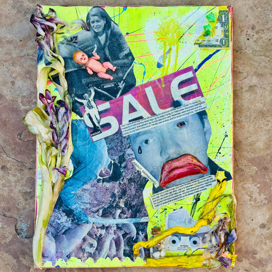 CONSUMER 4 SALE, 2025, assemblage, 16 x 12 in. / 40.64 x 30.48 cm