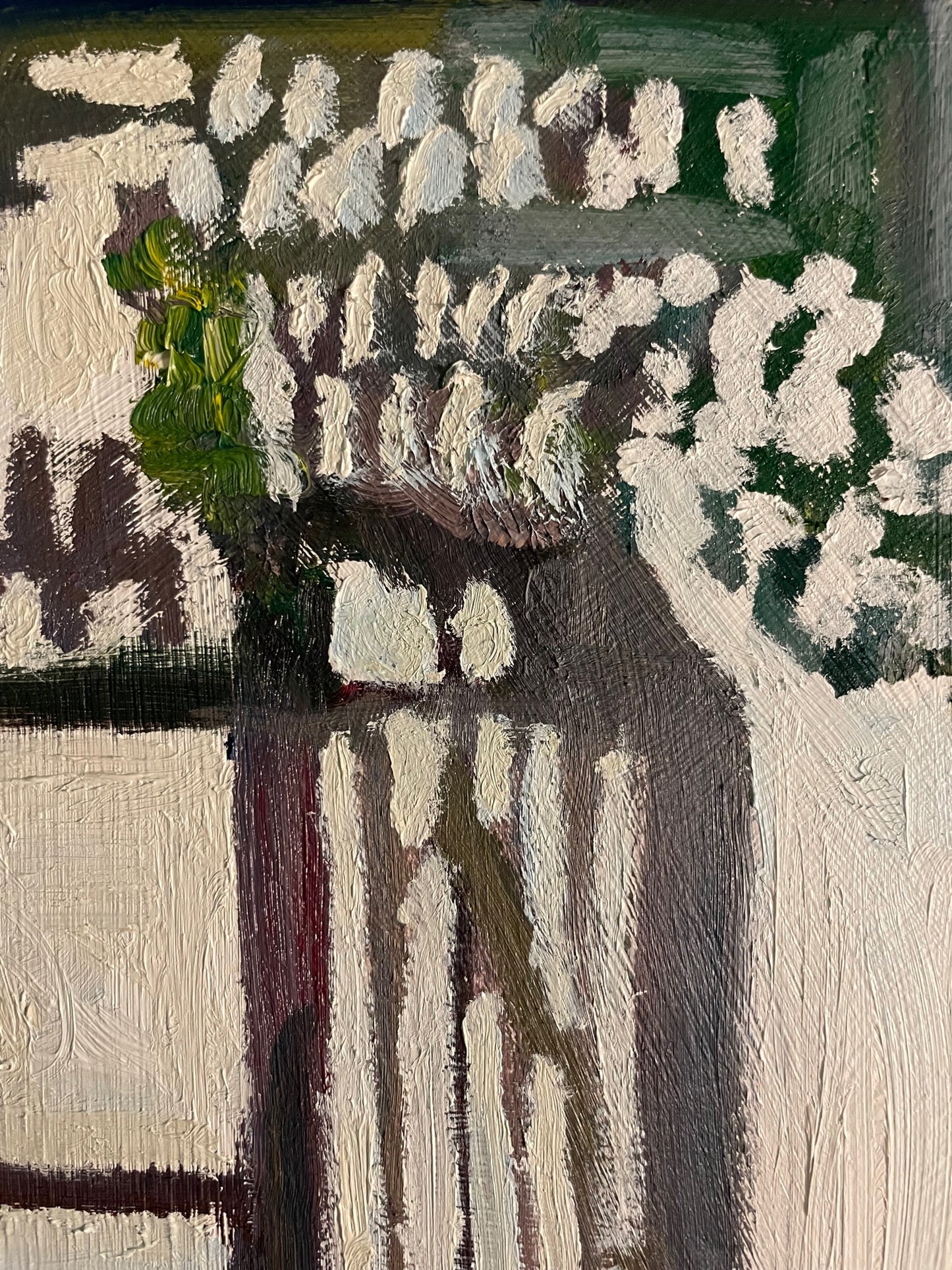 Monkey? Oh, My God., 2022, oil on glass in frame, 24 x 30 in. / 60.96 x 76.2 cm.