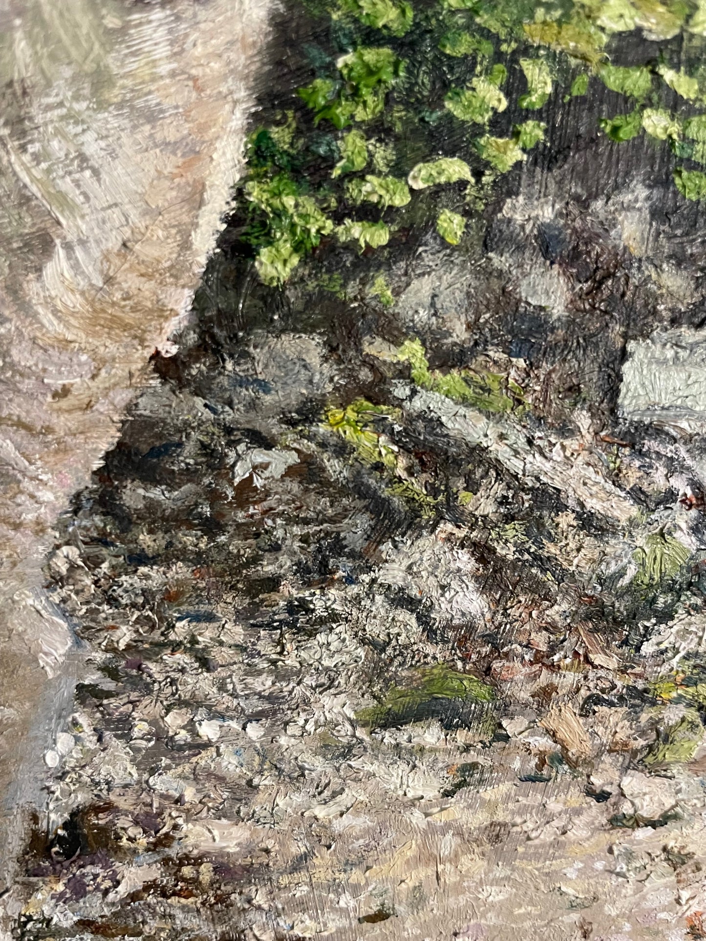Tarantula and Pig, 2022, oil on glass in frame, 11 x 15 in. / 27.94 x 38.1 cm.