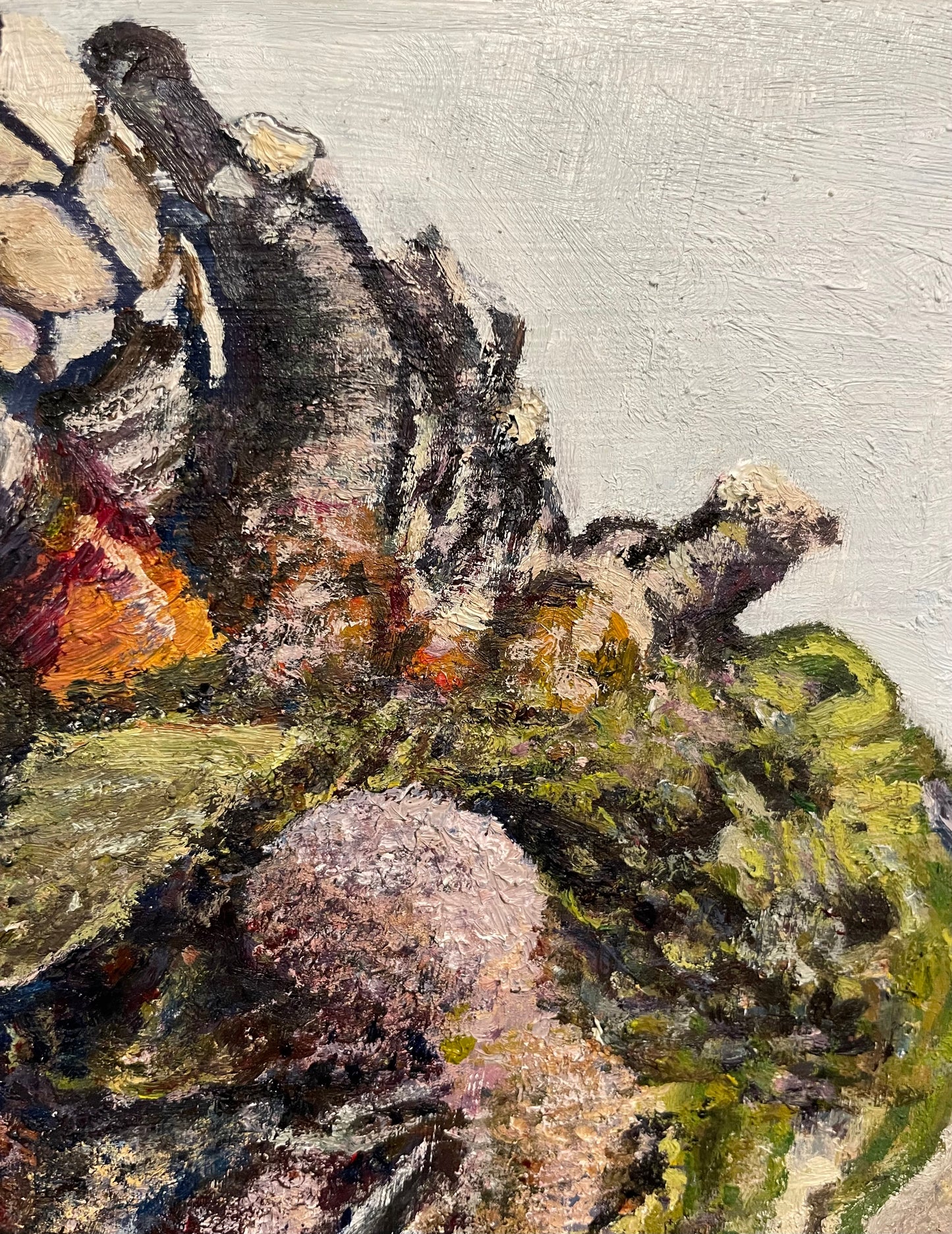 Barnacled Turtle, 2022, oil on glass in frame, 11 x 15 in. / 27.94 x 38.1 cm.