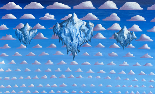 Floating Ice Castles, 2023, oil on canvas, 30 x 48 in. / 76.2 x 121.92 cm.