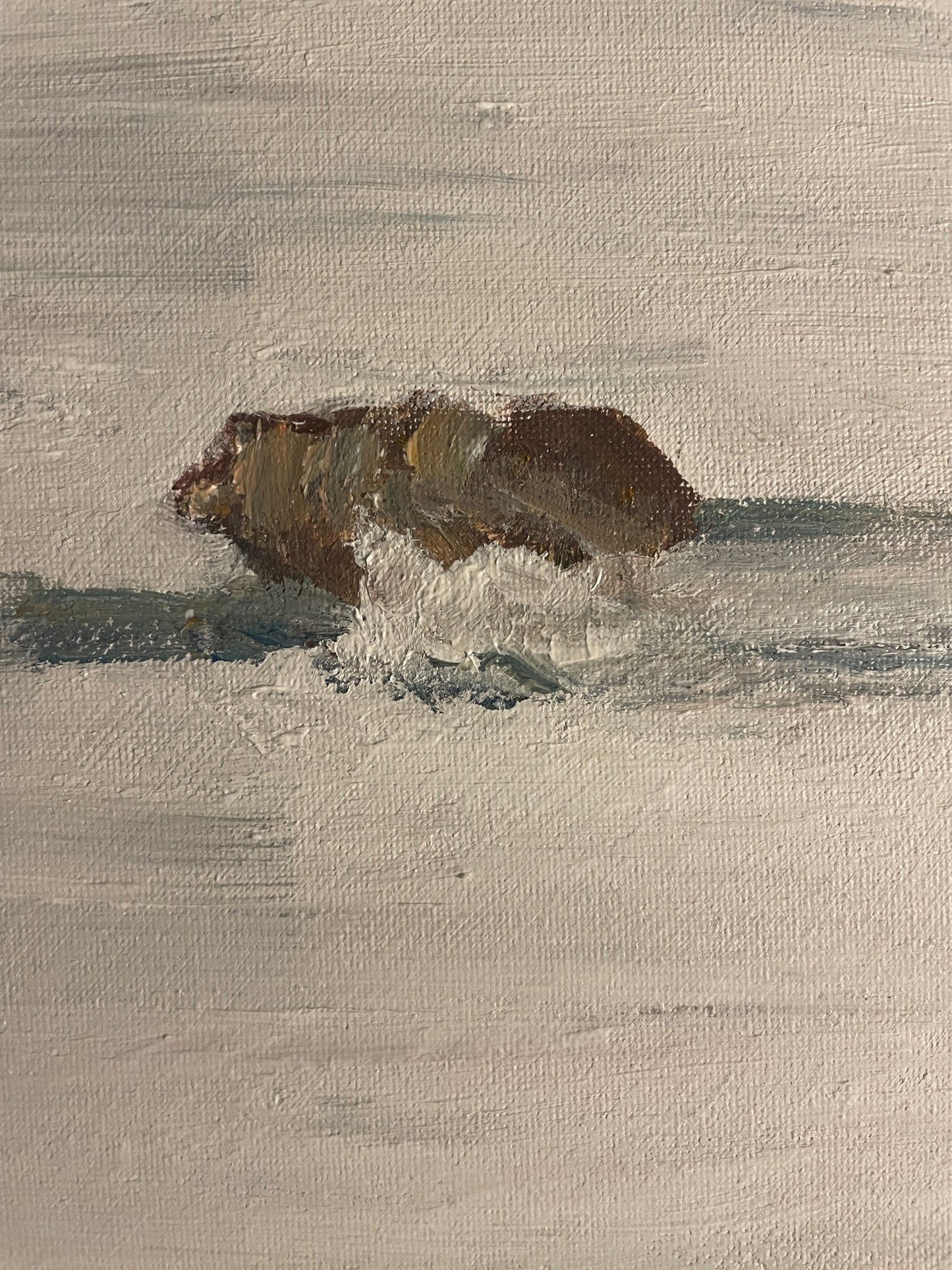 Caribou and Bear, 2022, acrylic on canvas, 16 x 20 in. / 40.64 x 50.8 cm.