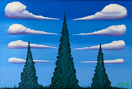 Those Three, 2023, oil on canvas, 24 x 36 in. / 60.96 x 91.44 cm.
