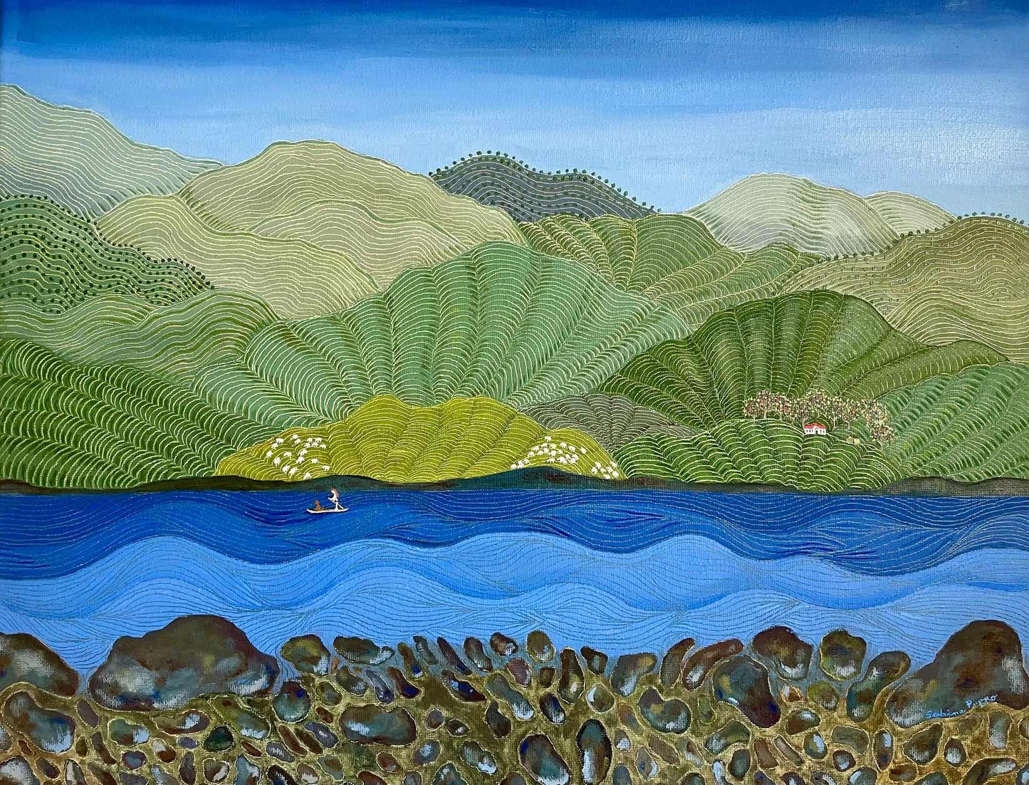 Seeking Balance, 2024, oil on stretched canvas, 14 x 18 in. / 35.56 x 45.72 cm.