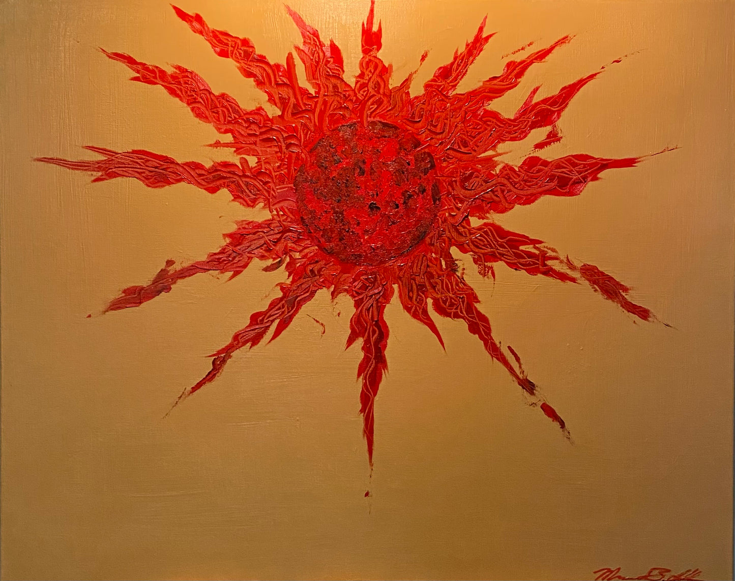 Big Red, 2025, oil and acrylic on canvas, 18 x 24 in. / 45.72 x 60.96 cm.