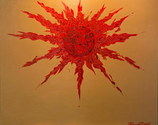 Big Red, 2025, oil and acrylic on canvas, 18 x 24 in. / 45.72 x 60.96 cm.
