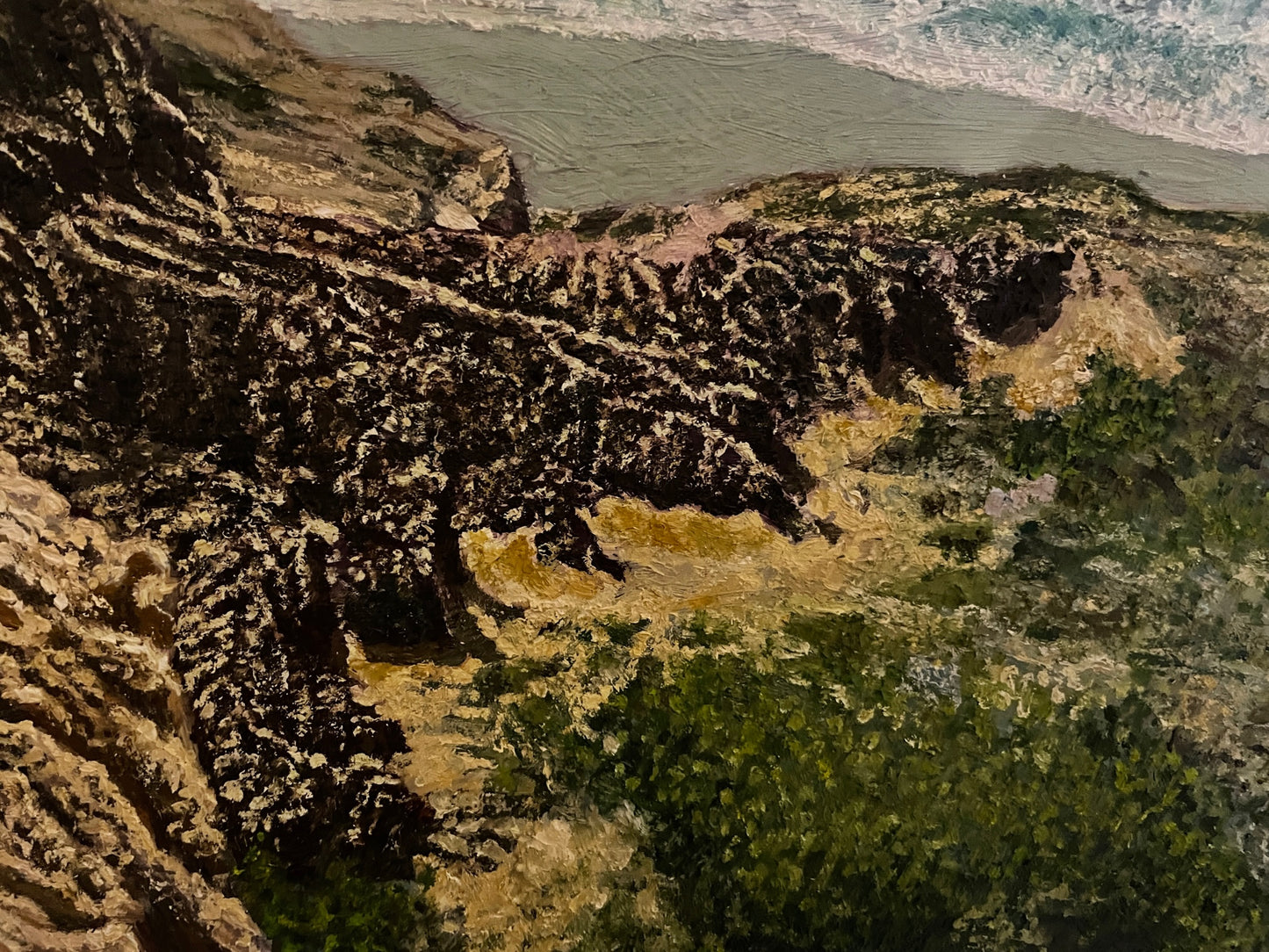 Bay Point Formation at Torrey Pines, 2022, oil on glass in frame, 22 x 30 in. / 55.88 x 76.2 cm.