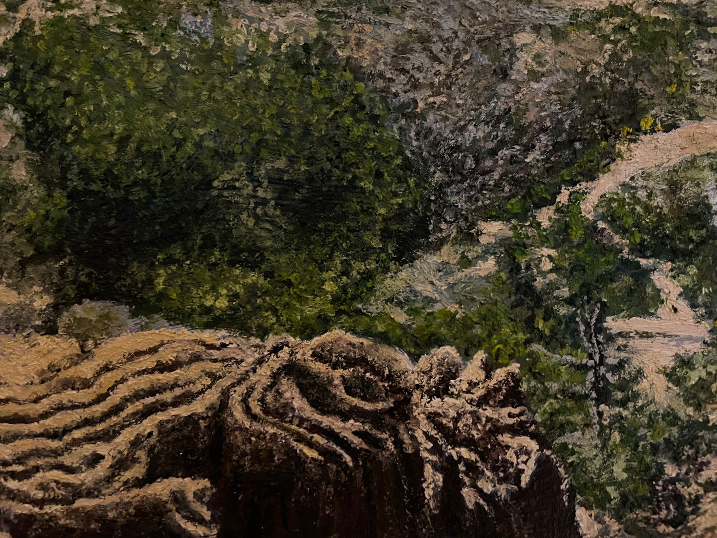 Bay Point Formation at Torrey Pines, 2022, oil on glass in frame, 22 x 30 in. / 55.88 x 76.2 cm.