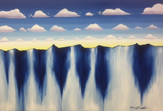 Waterfall, 2018, oil on canvas, 24 x 36 in. / 60.96 x 91.44 cm.