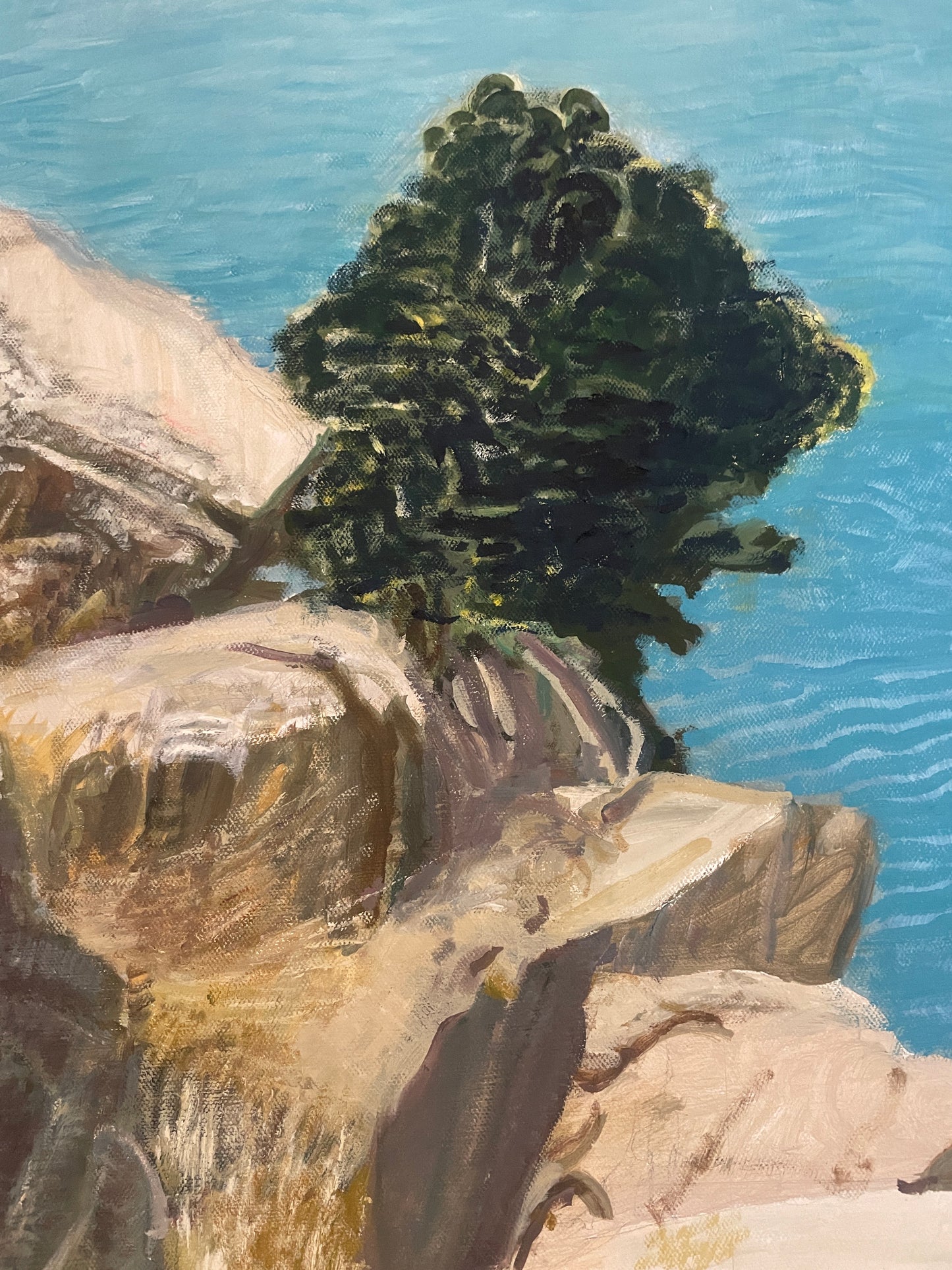 Window of Palamidi Fortress to Argolic Gulf, 2023, oil on canvas, 48 x 36 in. / 121.92 x 91.44 cm.