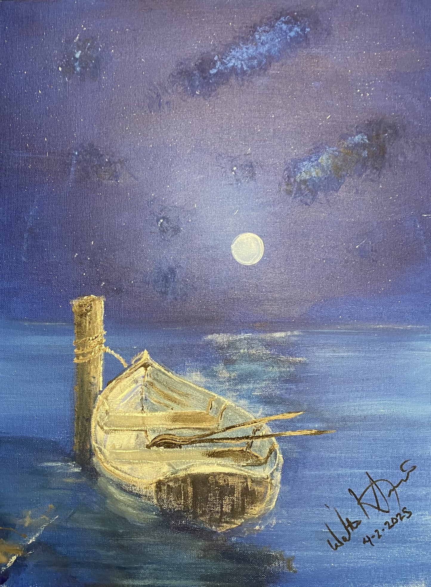 The Boat, 2025, acrylic, 16 x 20 in. / 40.64 x 50.8 cm.