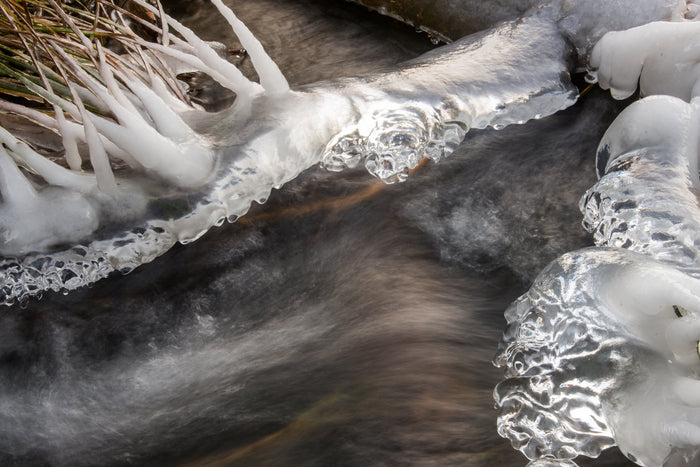 Ice on the Edge of Flow, 2024, photograph, 18 x 27 in. / 45.72 x 68.58 cm.