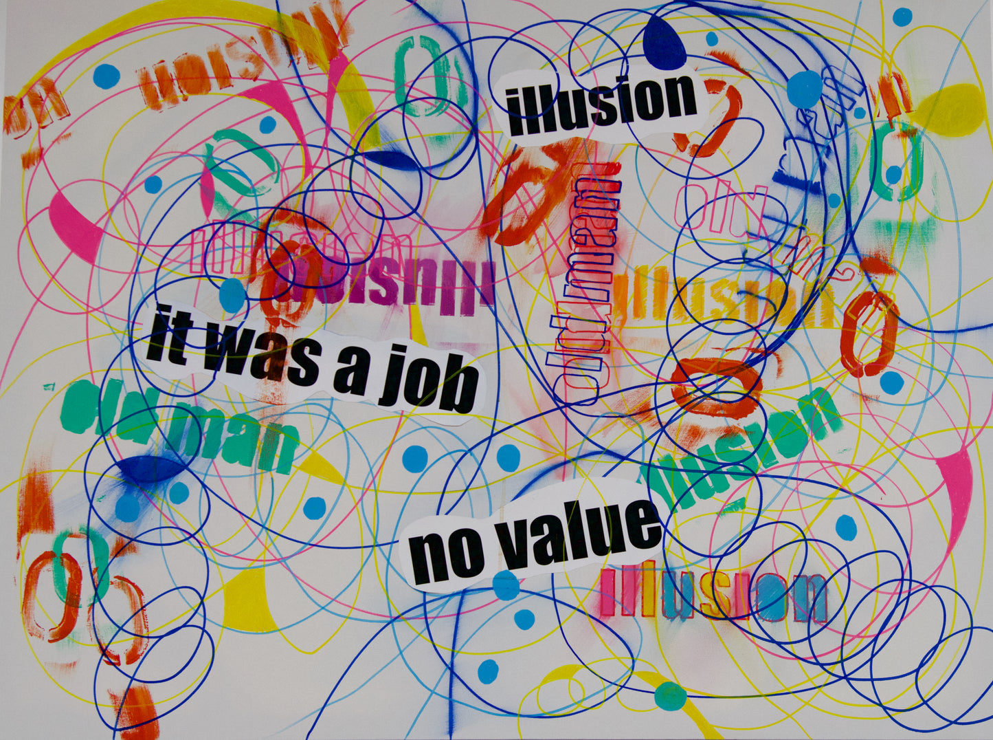 Illusion, 2025, mixed media, 48 x 36 in. / 121.92 x 91.44 cm.