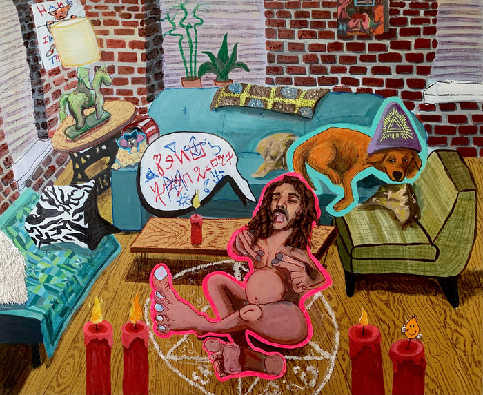 Intrepid Incantations and Sorcery Shenanigans, 2021, mixed media, 30 x 40 in. / 76.2 x 101.6 cm.