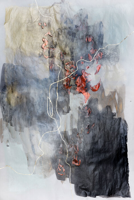 It Will Only Hurt a Little #8, 2021, mixed media on paper, 53 x 36 in. / 134.62 x 91.44 cm.