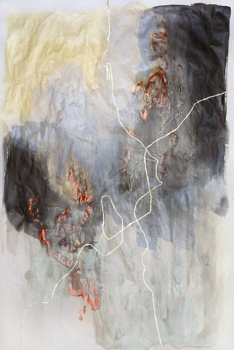It Will Only Hurt a Little #9, 2021, mixed media on paper, 53 x 36 in. / 134.62 x 91.44 cm.