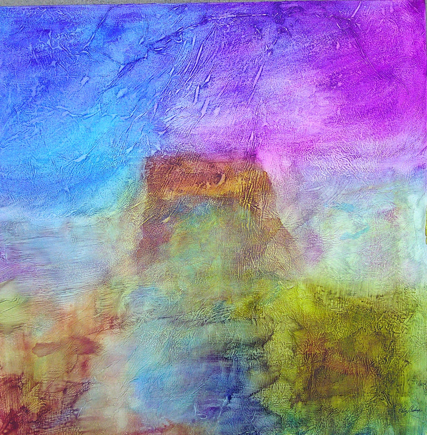 THERE, 2026, alcohol ink on canvas, 36 x 36 in. / 91.44 x 91.44 cm.