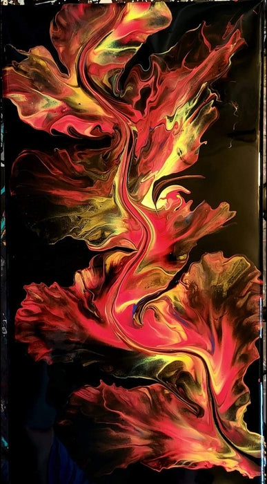 Lick of Flame, 2023, acrylic canvas, 20 x 10 in. / 50.8 x 25.4 cm.
