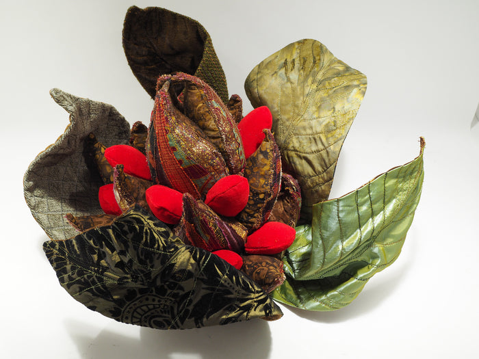 Magnolia Grandiflora VIII: Fitzgerald the Seed, 2021, textile, 9 x 12 x 12 in. / 22.86 x 30.48 x 30.48 cm.