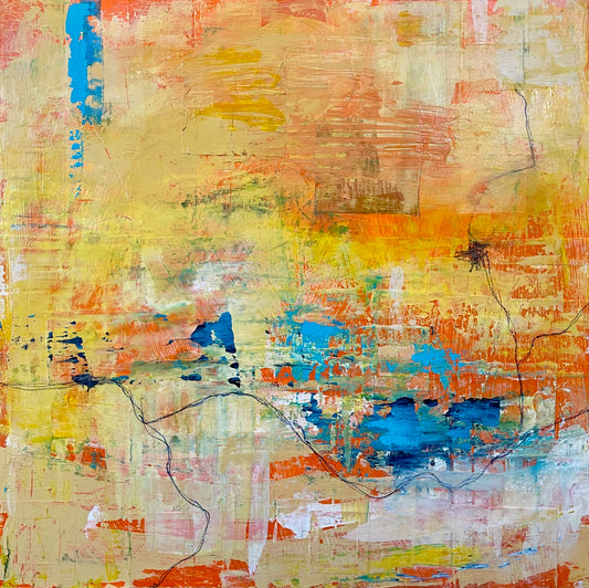 Circle the Nest, 2025, mixed media, 20 x 20 in. / 50.8 x 50.8 cm.