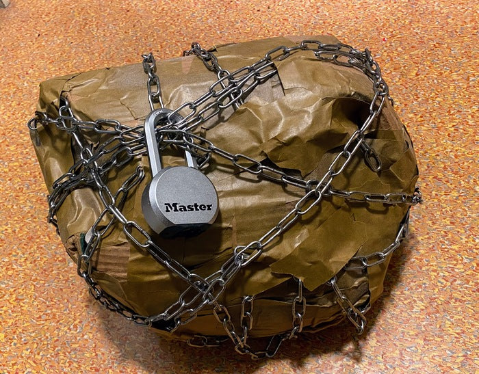 Nothing Doing, 2022, mixed media, 12 x 16 x 14 in. / 30.48 x 40.64 x 35.56 cm.