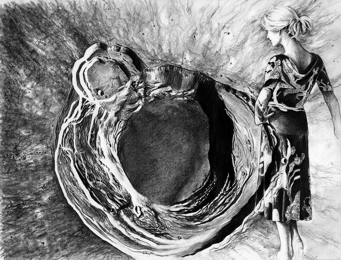 One Step Beyond - Arsia Mons, Mars, 2016, graphite pencil on paper, 16 x 20 in. / 40.64 x 50.8 cm.