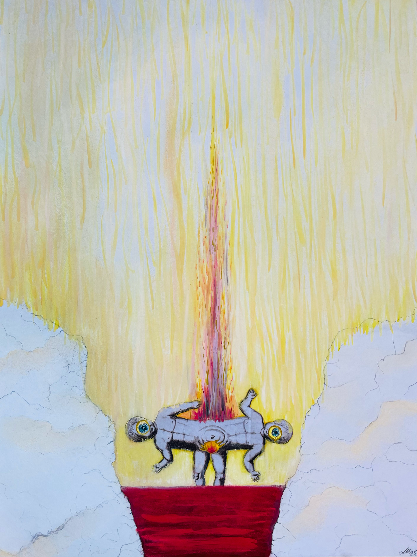 Monstrous Birth I, 2025, collage on paper, 30 x 40 cm. / 11.8 x 15.7 in.