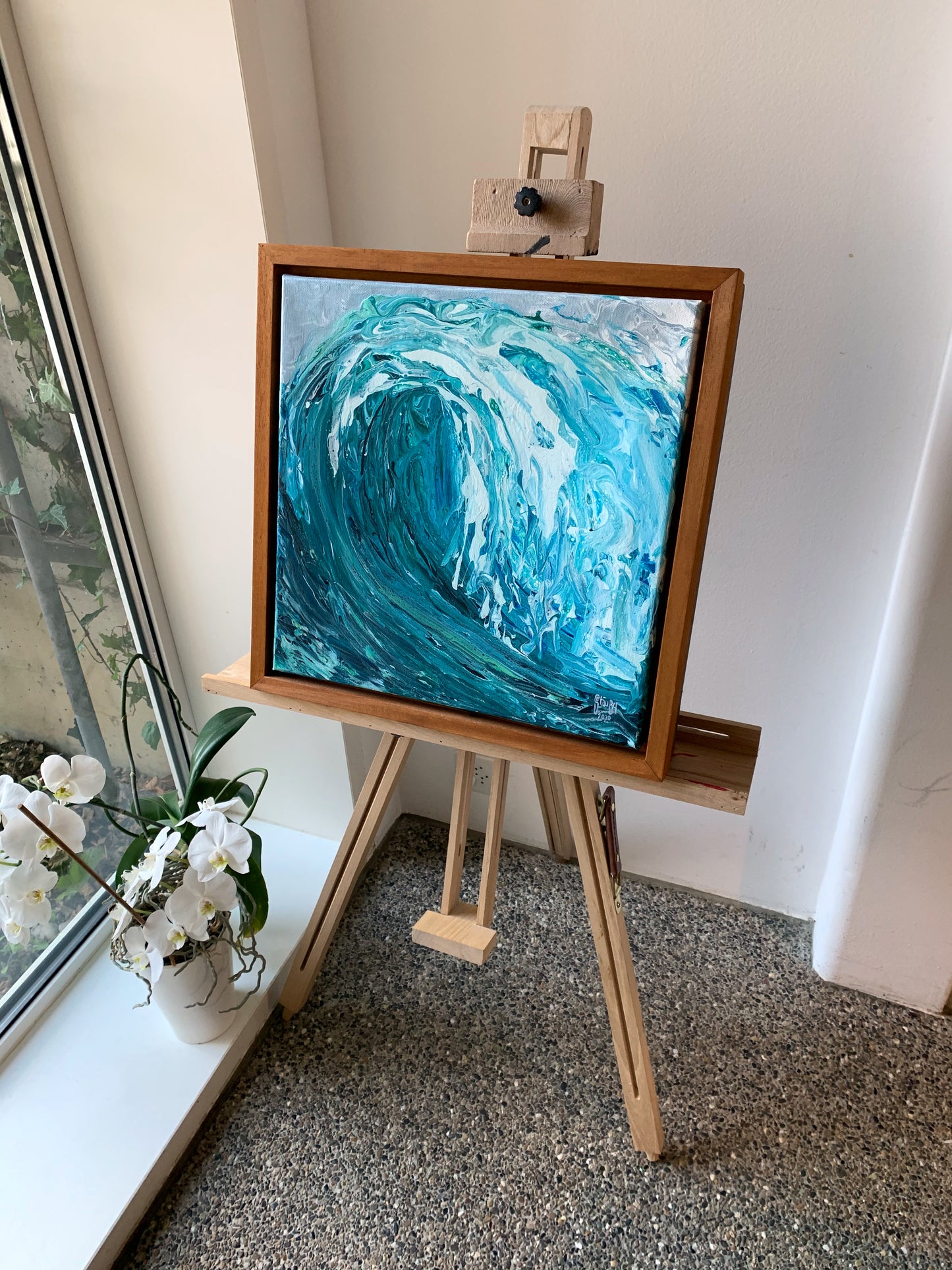 Pacific Nr. 10, 2020, acrylic on canvas, 40 x 40 cm. / 15.748 x 15.748 in.