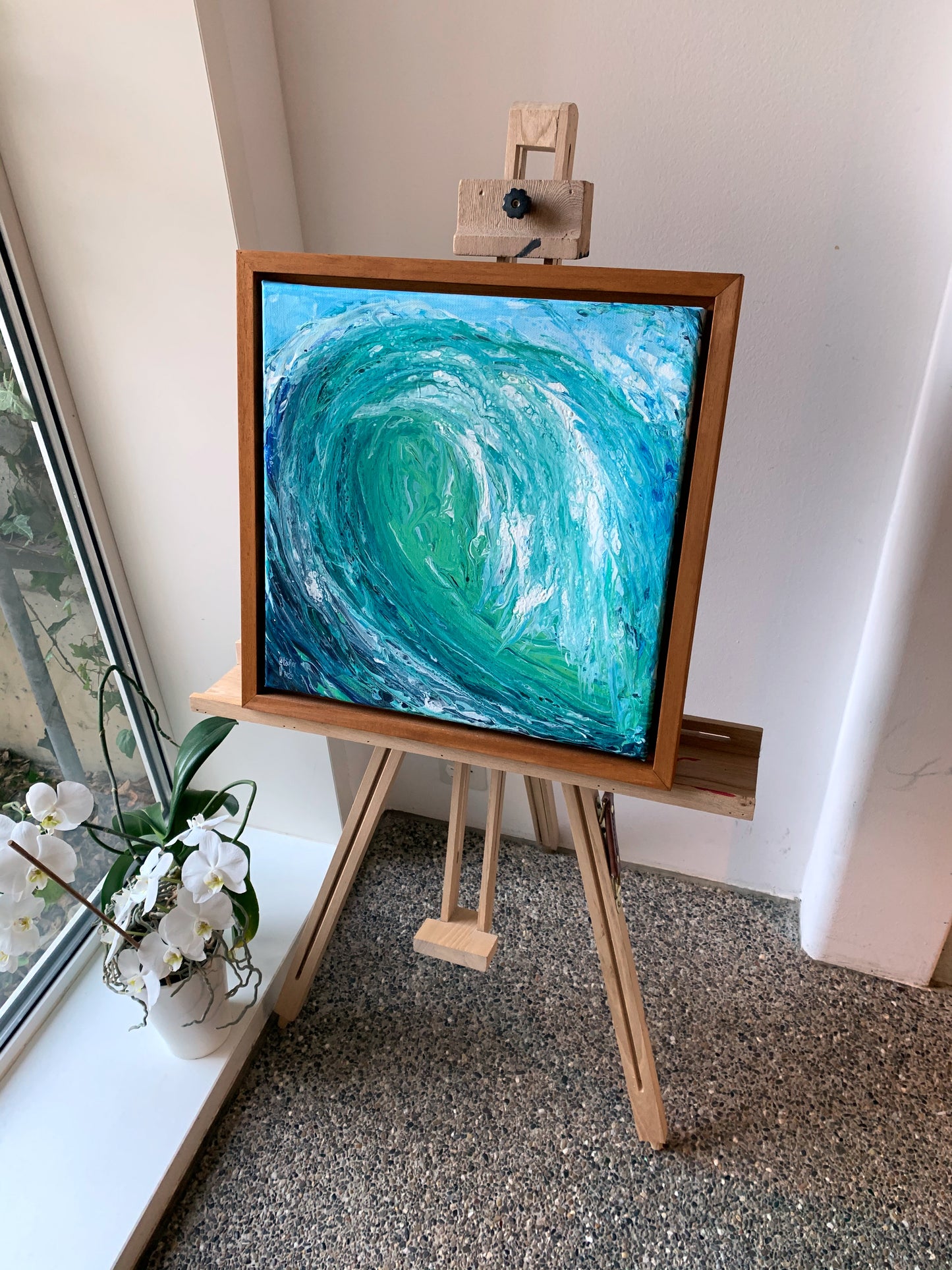Pacific Nr. 9, 2020, acrylic on canvas, 40 x 40 cm. / 15.748 x 15.748 in.