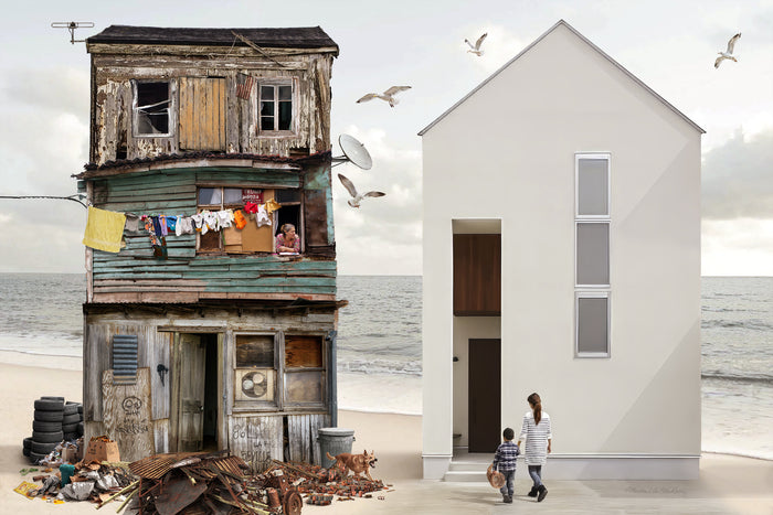 Penia and Plutus, 2024, digital composite, 22 x 28 in. / 55.88 x 71.12 cm.